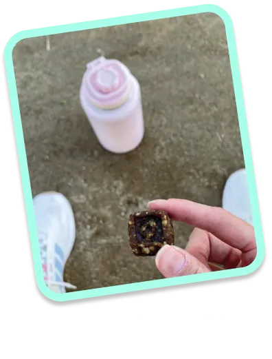 Snack post-entrenamiento: Bite de Oribo como recompensa después del gym.